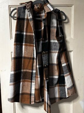 Plaid Sleeveless Jacket Vest